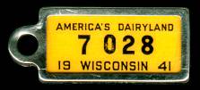 1941 Wisconsin "IDENT-O-TAG" (front)
