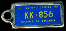 1960 District of Columbia DAV Tag