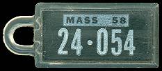 1958 Massachusetts DAV Tag