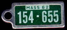 1962 Massachusetts DAV Tag