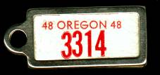 1948 Oregon DAV Tag