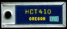 1970 Oregon DAV Tag