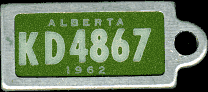 1962 Alberta War AMP Tag