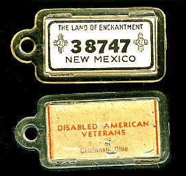 1942 New Mexico DAV Tag